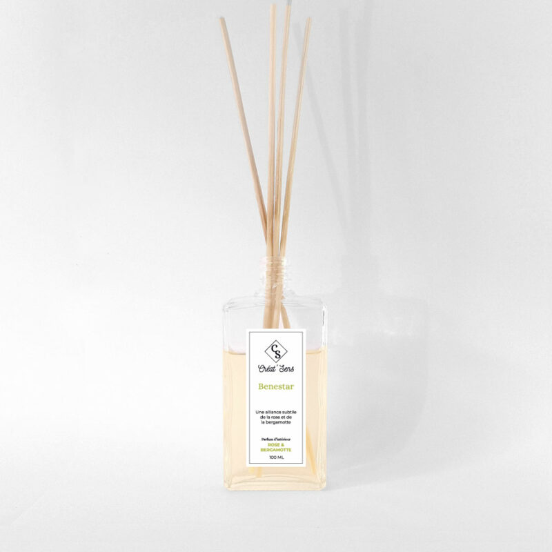 Parfum d’intérieur Rose et bergamote en diffuseur